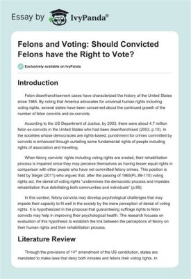 should convicted felons be allowed to vote essay and explore the potential psychological impact on voters?